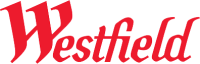 L'image montre le logo de Westfield avec le mot Westfield écrit en caractères gras, rouges et stylisés sur un fond clair.